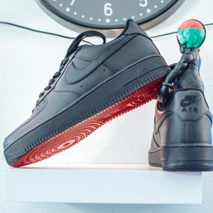 Custom Air Force 1 - "Red Bottom Matte Black"